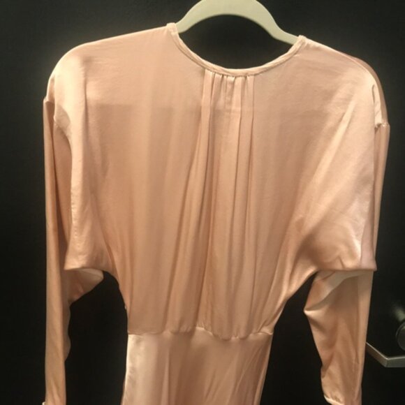 Forte Forte Silk Long Sleeve Midi Dress Rosado Blush Pink Womens Size 0 US 2 - Picture 6 of 8